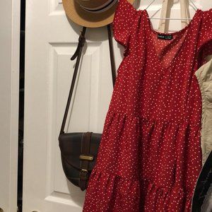 Red Polka Dot Babydoll Summer Dress